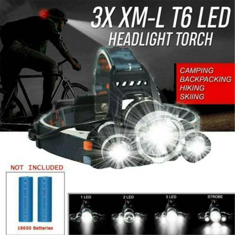 12000LM USB Rechargeable LED Headlamp Bright Headlight Waterproof Flashlight~