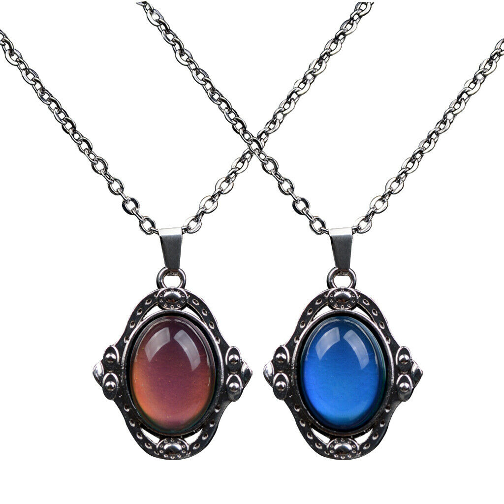 2 pieces necklace pendant women fashion jewelry color changing necklace