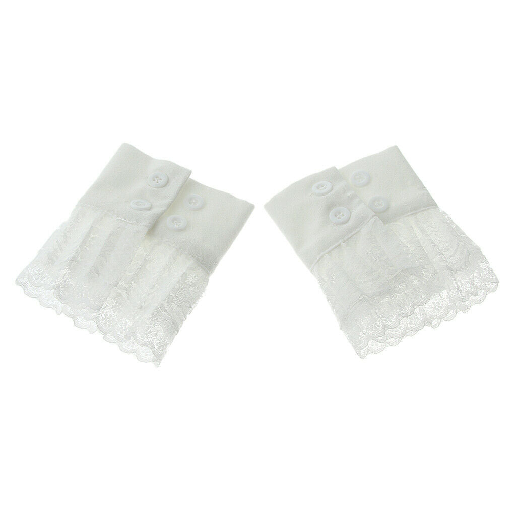 Retro Women   Masquerade Wrist Band White Lace Flower Cuff Wedding