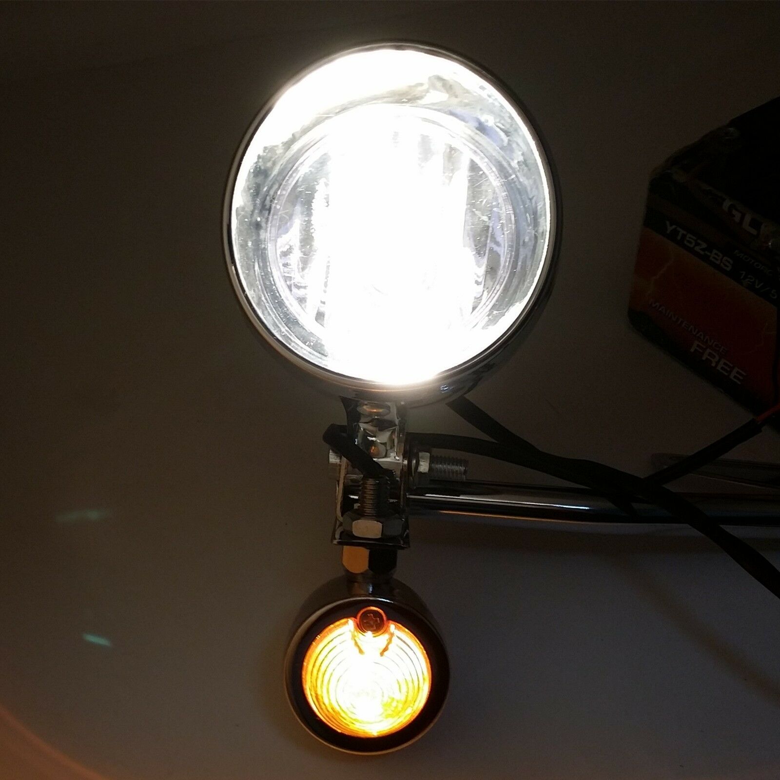 Chrome Turn Signal Spot Fog light Bar For Yamaha V Star Road Star XV Touring