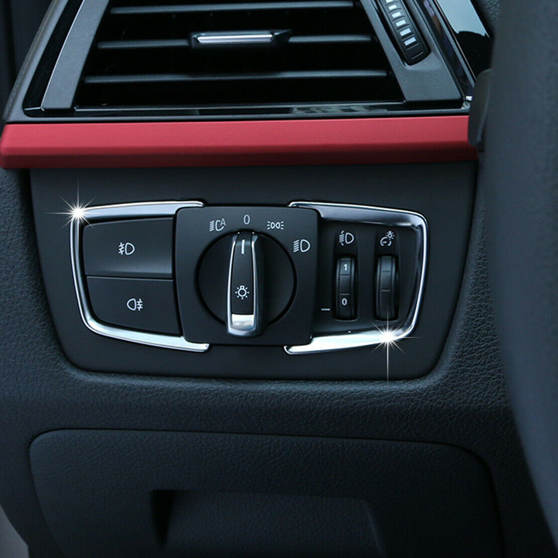 Chrome Headlight Switch Trim Cover Fit for BMW F30 F31 F32 F34 3 4 Series F15 AT