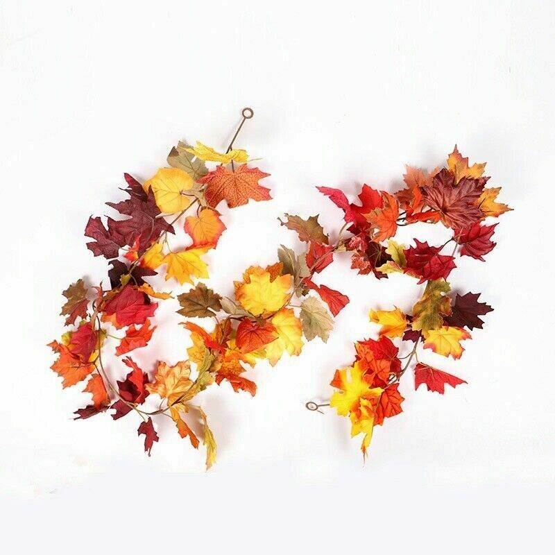 1X Hanging Rattan Ornament 170cm Faux Maple Leaf  Festival Party Christmas Decor