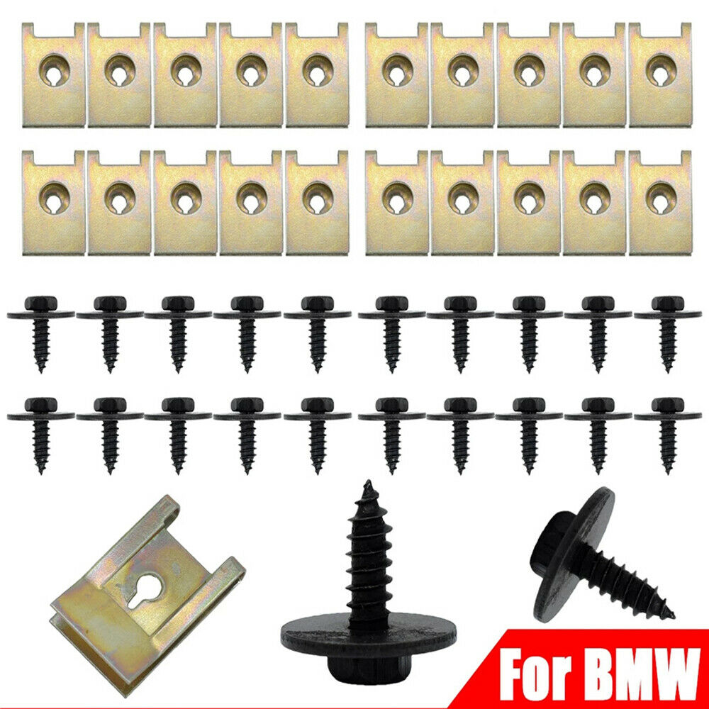 20 Sets Engine Guard Metal Screws Clips For BMW X6 Z1 Z3 MINI R50 R52  E64 E63