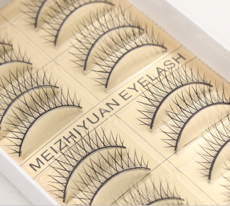 10 Pair Black Natural Bushy Cross False Eyelashes Women Mink Hair Eye Lashes A02