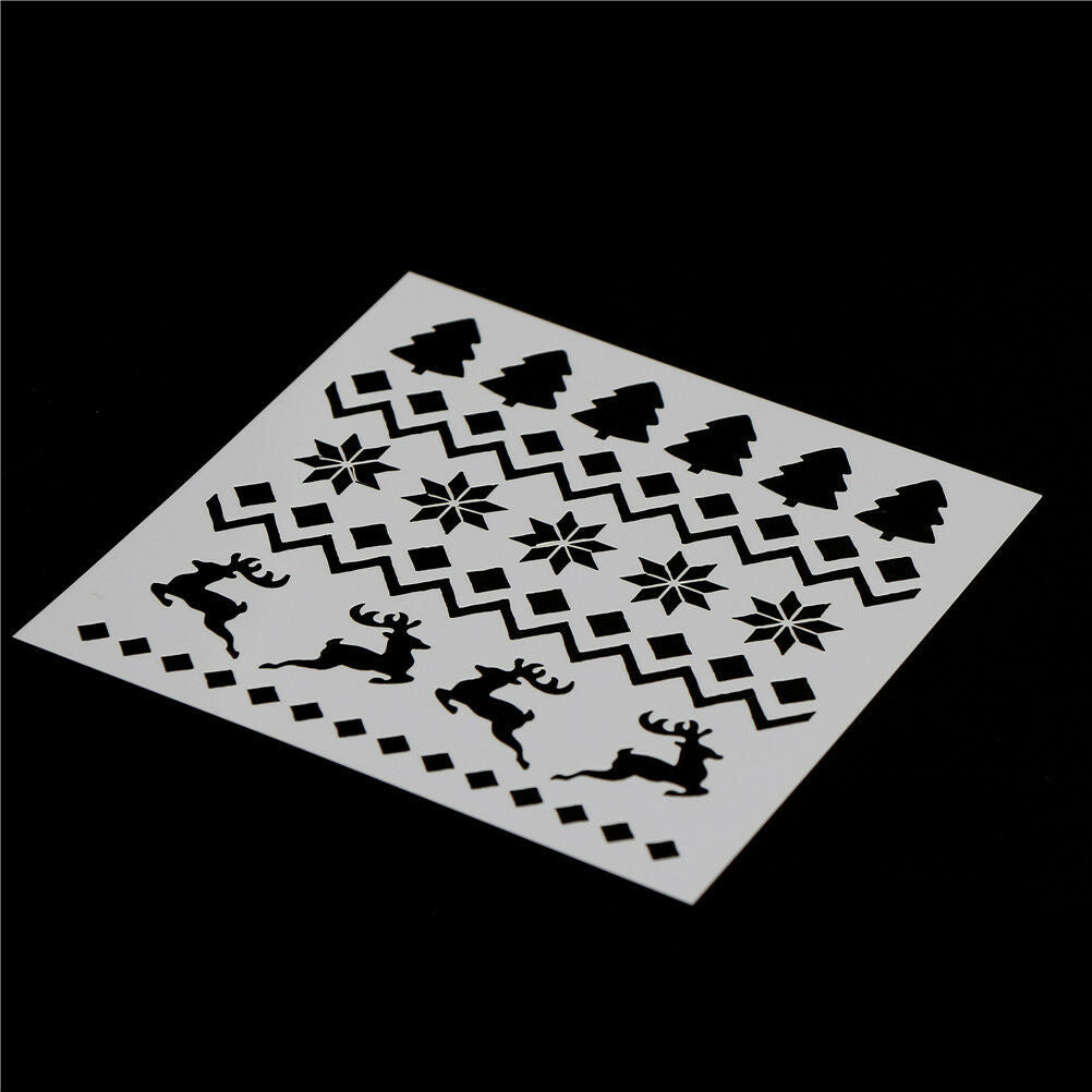 2x Christmas Trees Cake Stencil Mold Baking Tool Merry Christmas Cookie D.l8