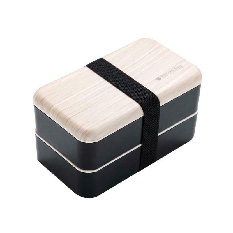 Wooden Cover Double-layer PS PP PE Material Lunch Boxes Microwavable for Student