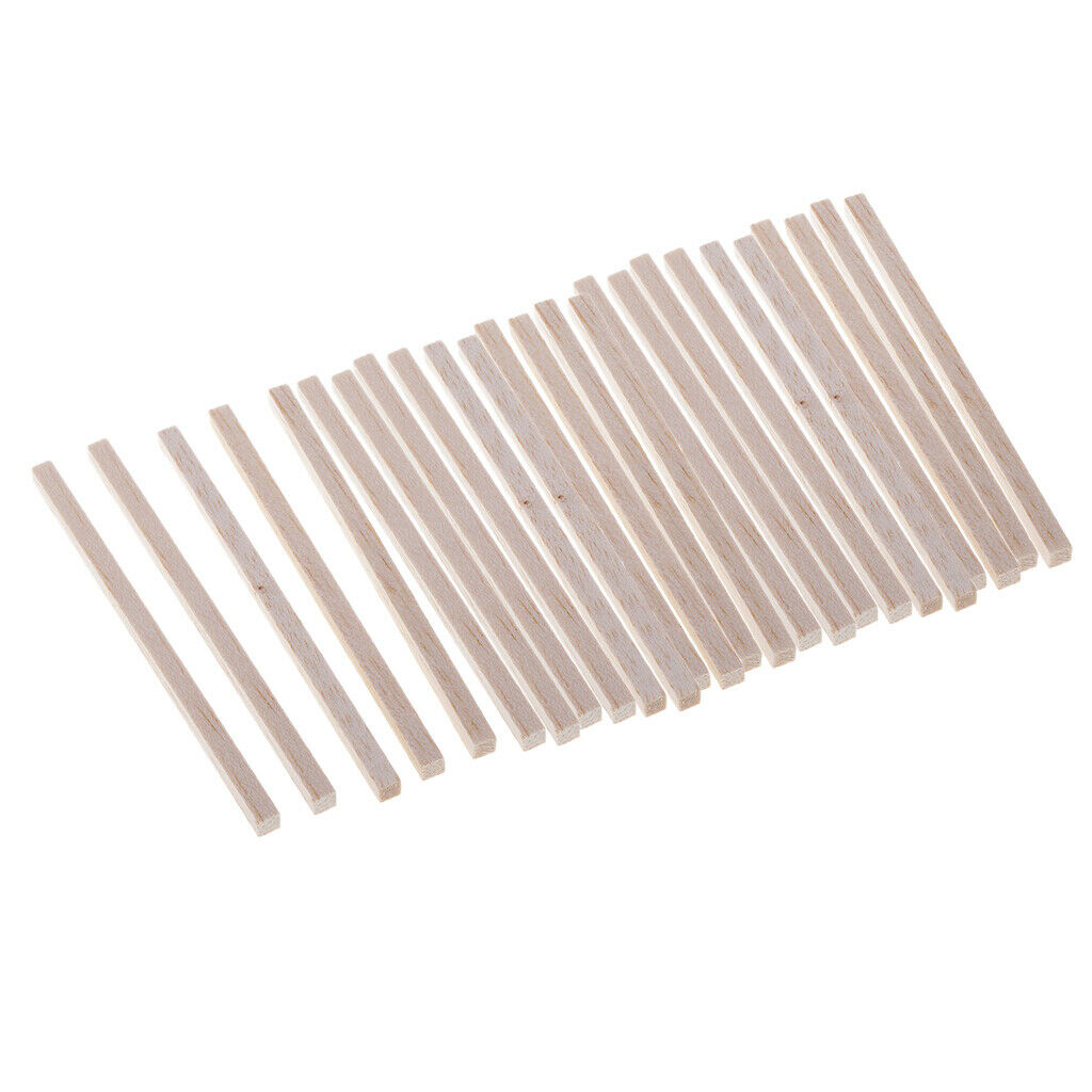 25 Pieces 5x5x110mm Balsa Wood Stick Unfinished Woodcraft Rectangle Wooden Stick