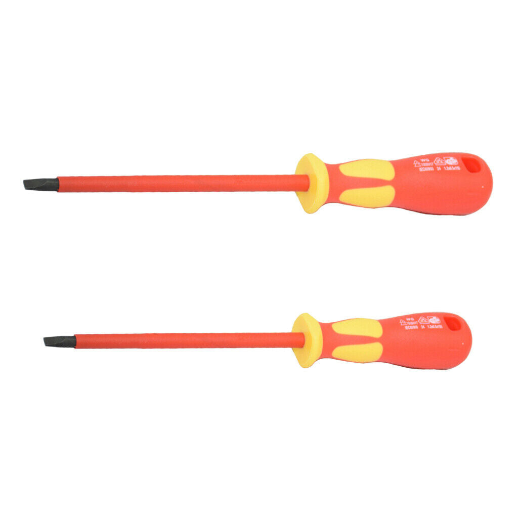 2Pcs Insulated Multi Manual Flat Slotted Screwdriver Repair Tool 2.5MM 3.0MM