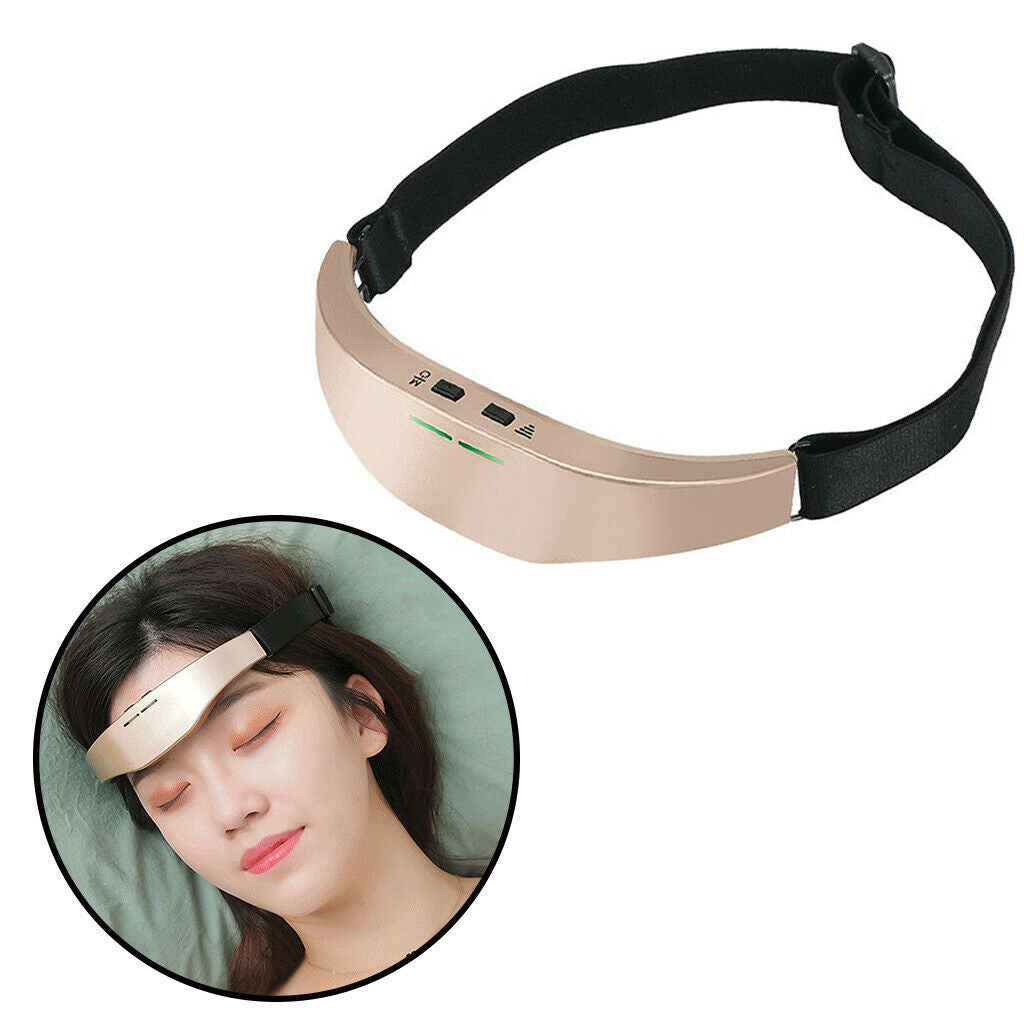 Head Massager Wireless Intelligent Acupuncture Sleep Treatment Device Golden