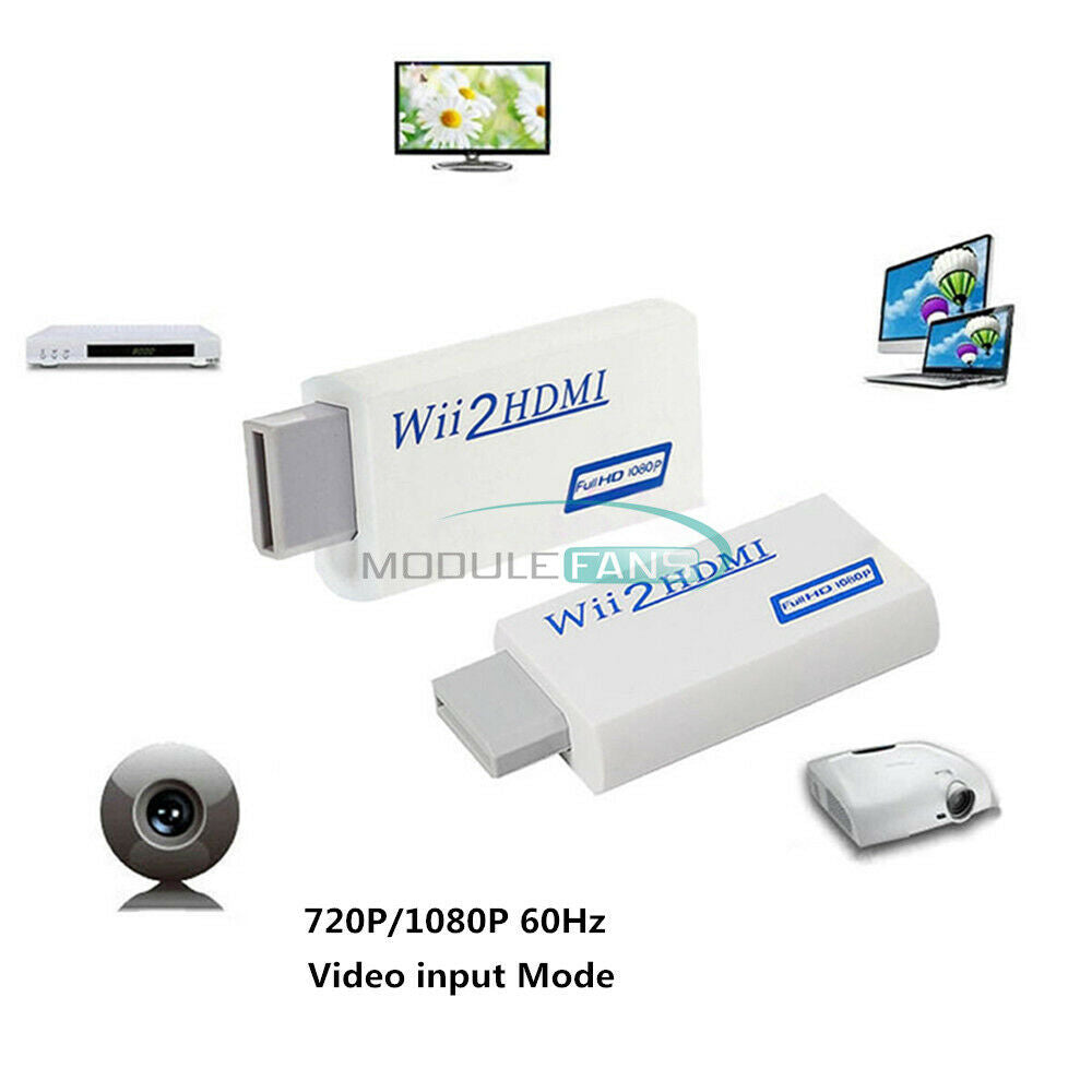 For Wii to HDMI Wii2HDMI Full HD Converter Adapter 3.5mm Audio Output Portable