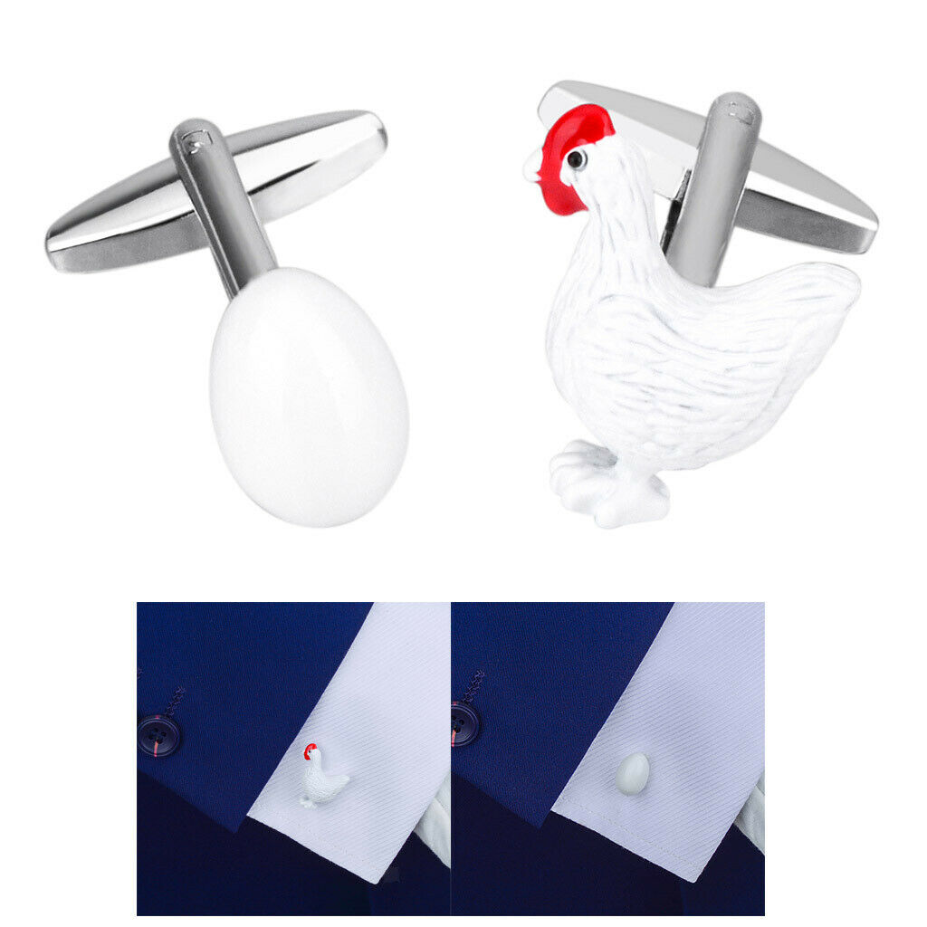 Chicken Egg Design Cuff Links Metal Shirt Stud Formal Dress Cuff Links Gift