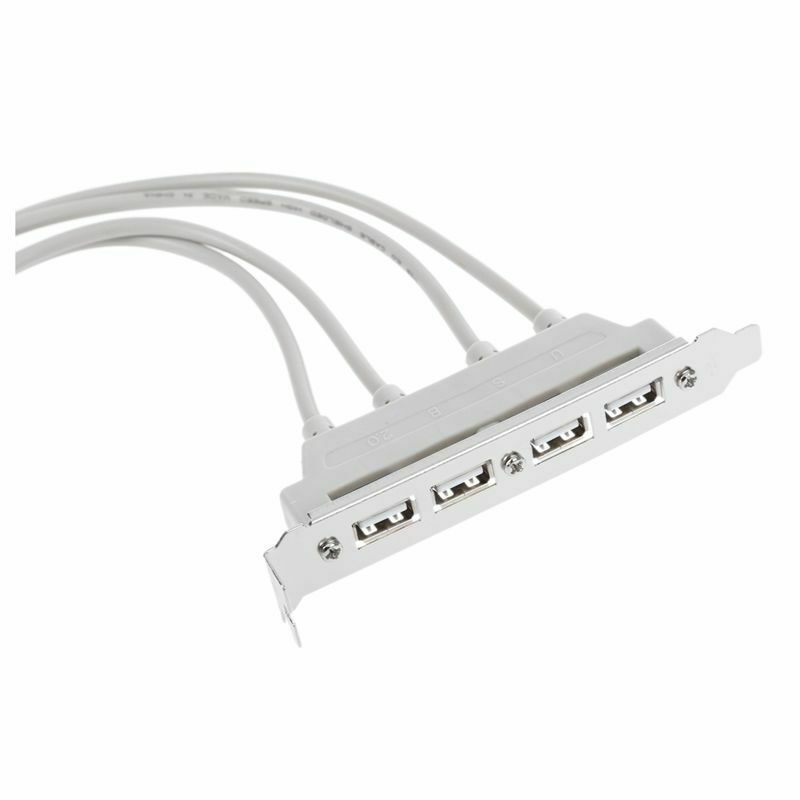 Dual Motherboard 9Pin Header to 4Port USB 2.0 Female Cable PCI Bracket A1T3T3