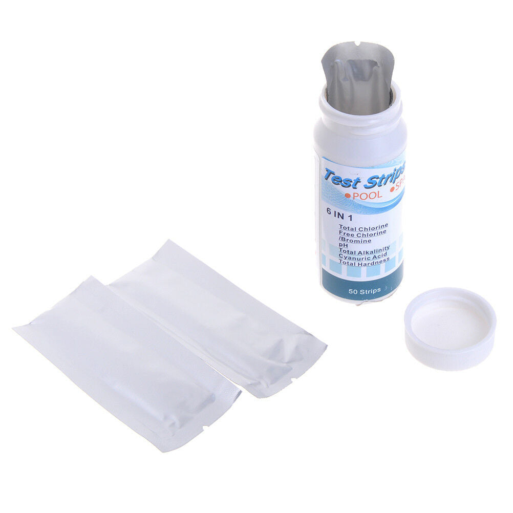 6 in1 swimming pool PH chlorine spa bromine acid test strip cyanuric alkalini Re