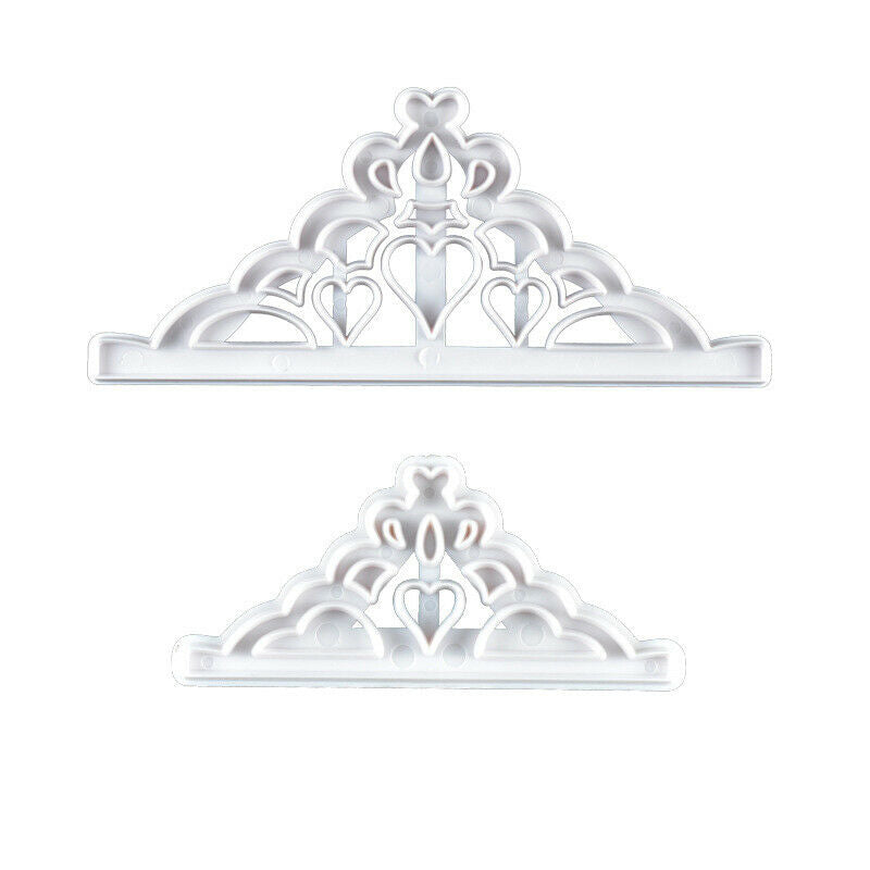 2pcs Crown Plastic Fondant Cutter Cake Mold Fondant Cupcake Decorating To.l8