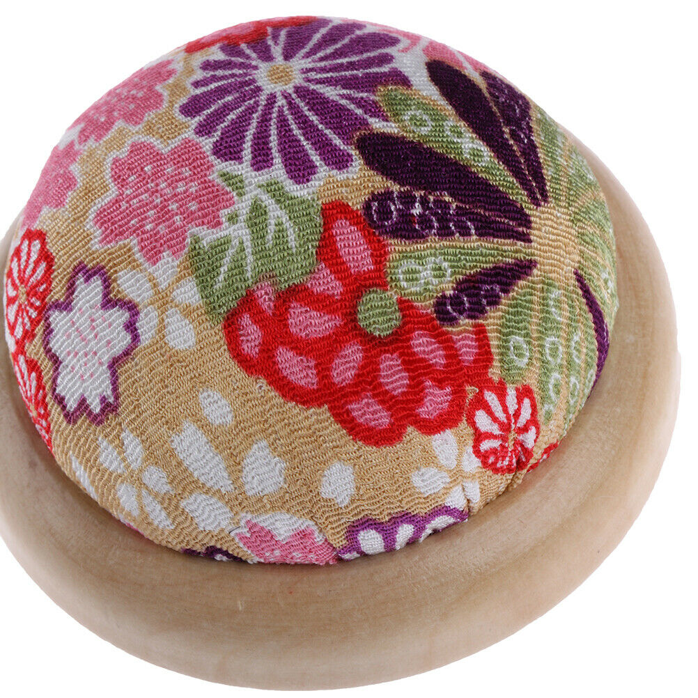 Wood base needle pin cushion pillow needles holder sewing craftstitchneed.l8