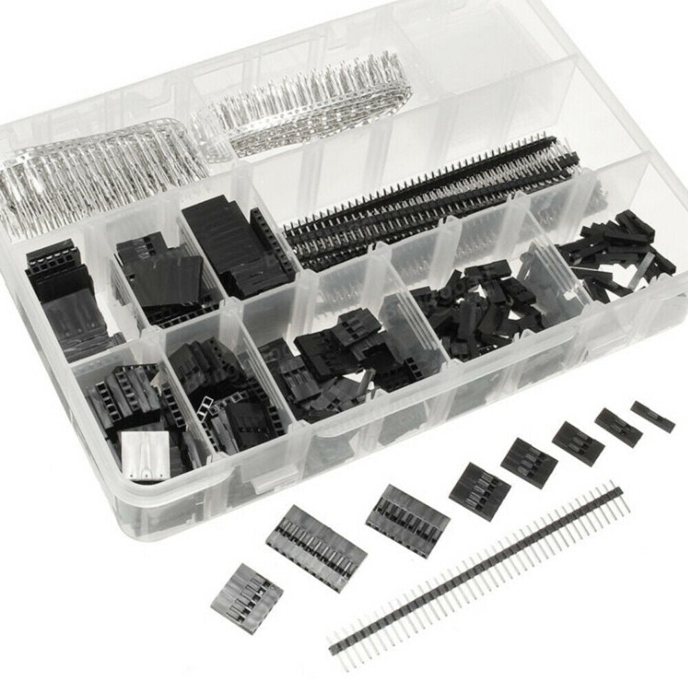 1450Pcs/set 2.54mm Dupont Connector Kit PCB Headers Male Female Pins Terminal