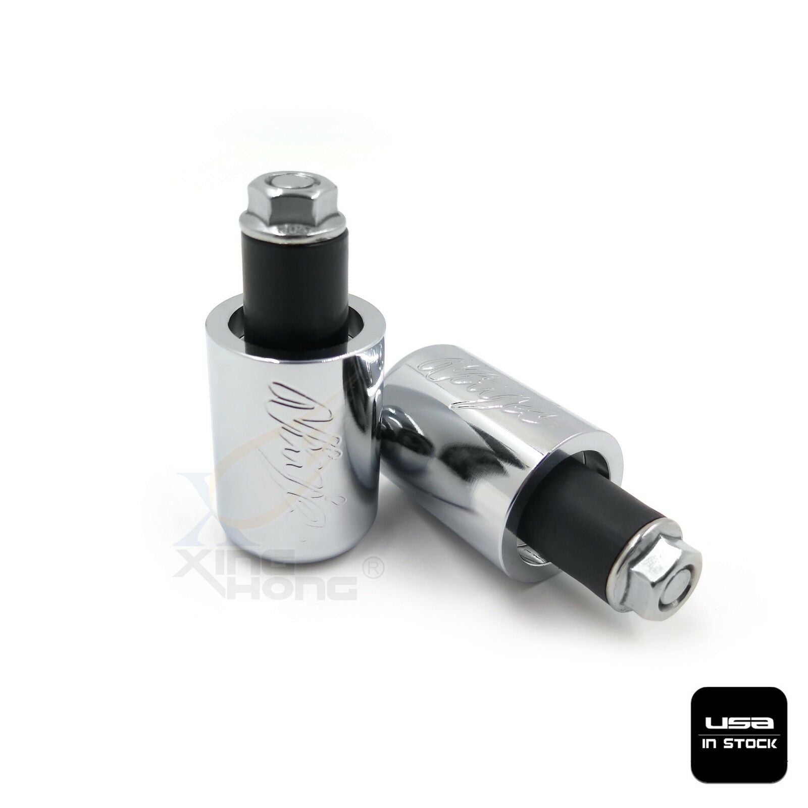 Bar Ends Chrome Rubber For 87-12 Kawasaki Ninja 250R EX250/06-12 650R EX650R