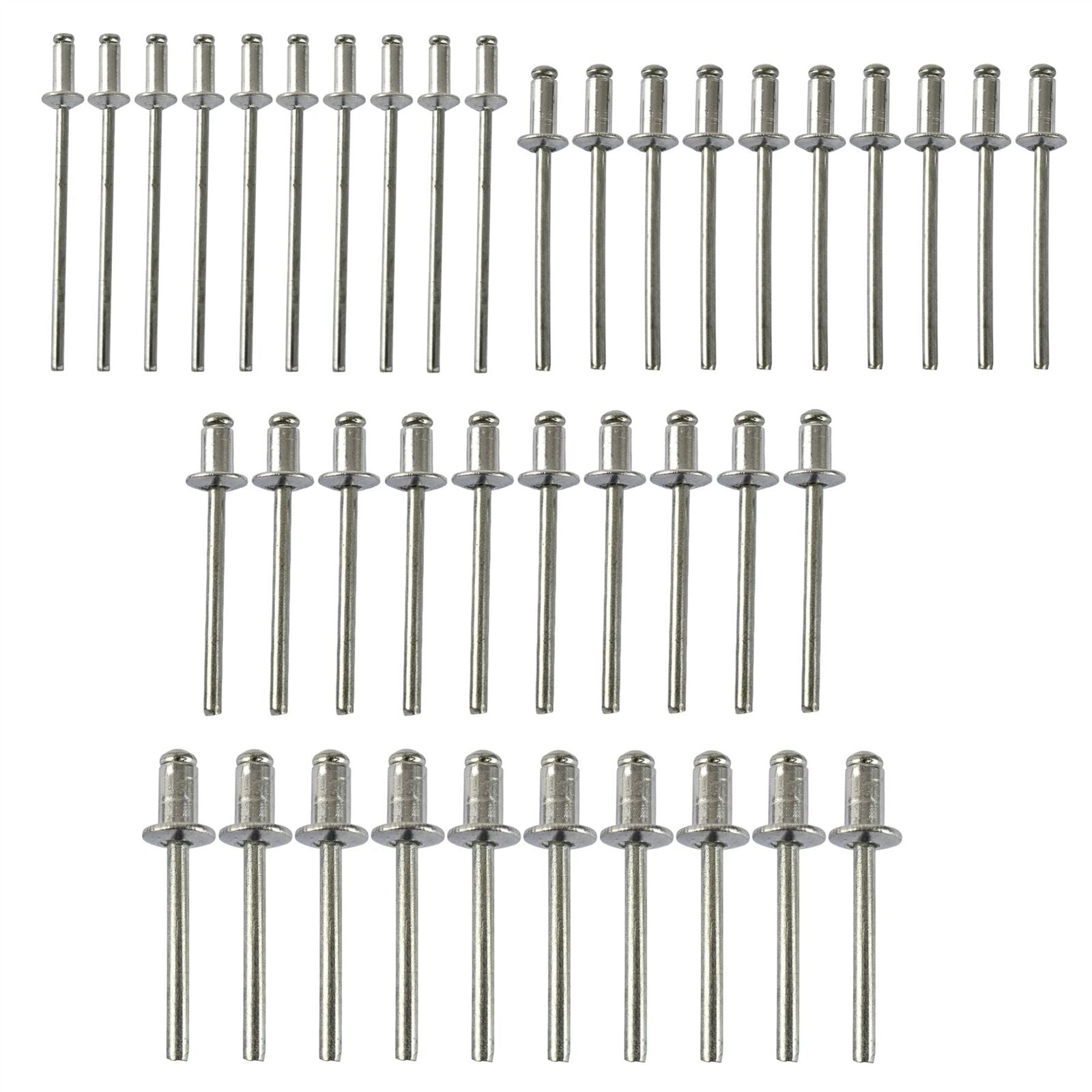 Rivet 2.4 / 3.2 / 4.0 / 4.8Mm  Hand Riveter Gun Heads and 40 Rivets Pop Pot