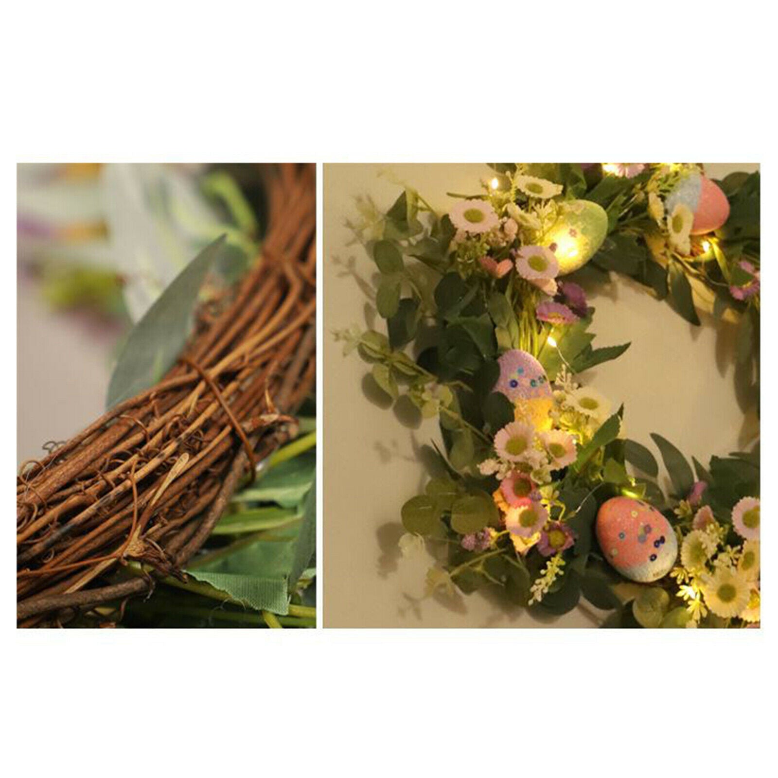 45cm Easter Wreath Decoration Hanger Garland Home Artificial Spring Wreaths