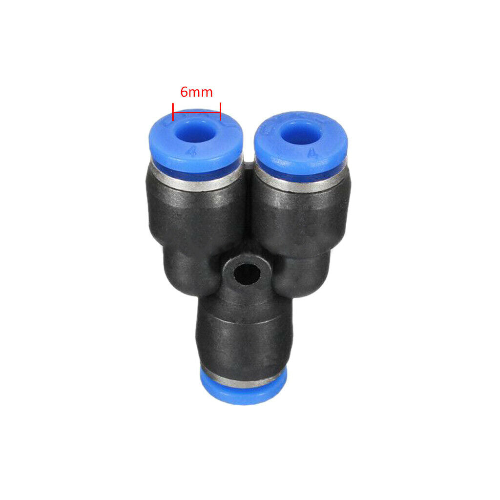 20 Pcs OD 6mm Push In Fitting Equal Y Union + Tee Union Quick Connector