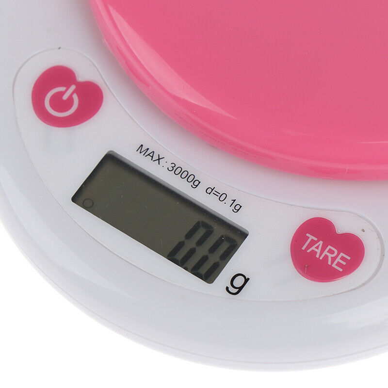 Digital Kitchen Scale LCD Monitor Auto Zero Auto Poweroff Solid Heart Shape BDA