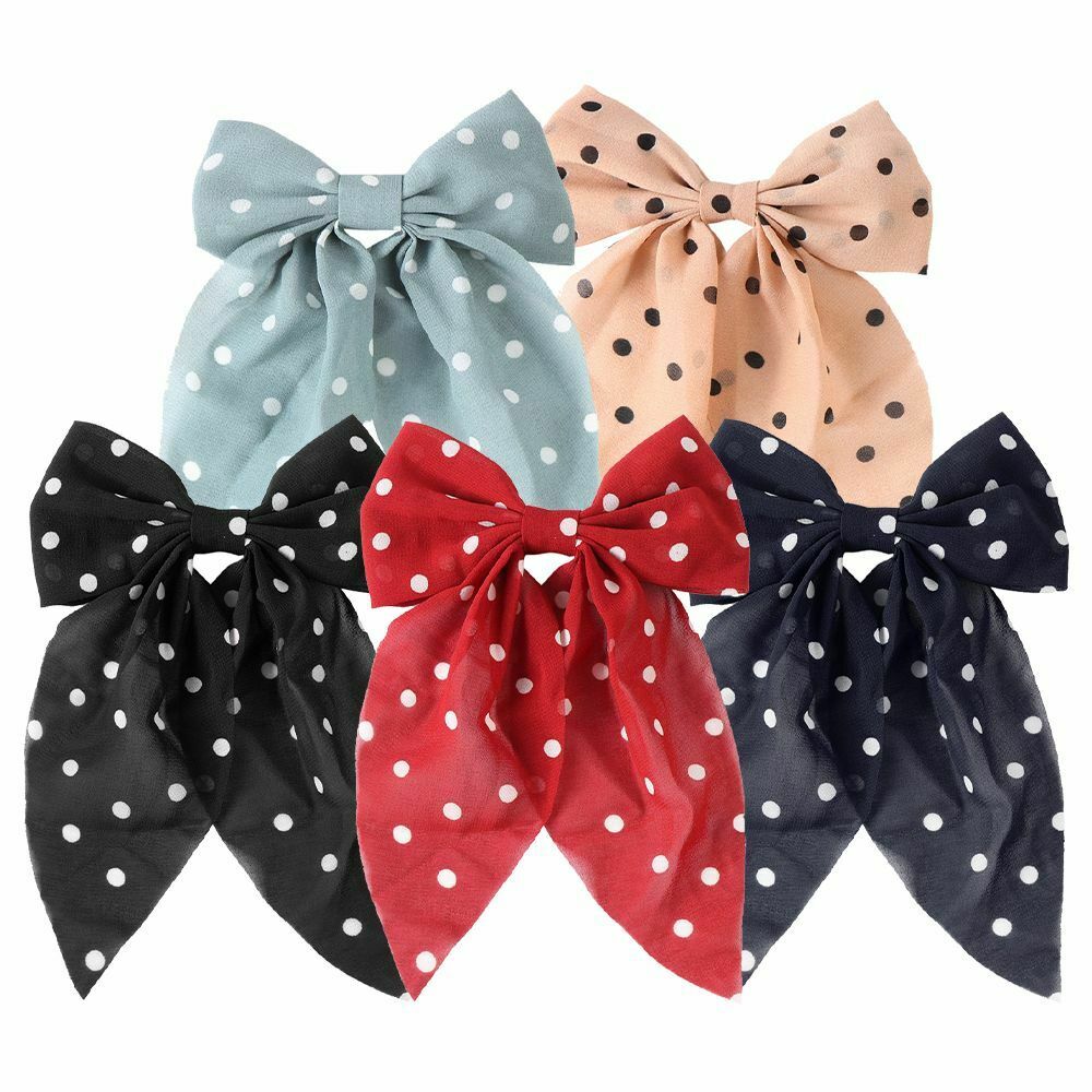 Cute Double Layer Hair Clip Bowknot Hairpins Duckbill Hair Clip Polka Dot Clips
