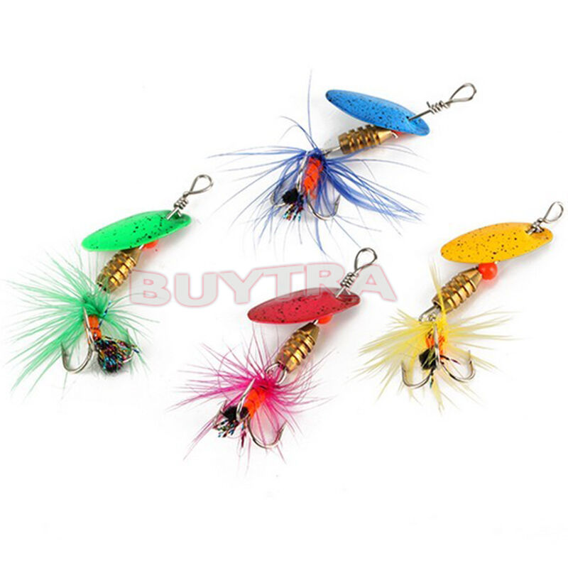 Lot 4pcs Fishing Spinner Spoon Baits Lures Fishing Swim Bait Lure Crankt2*NE SJ