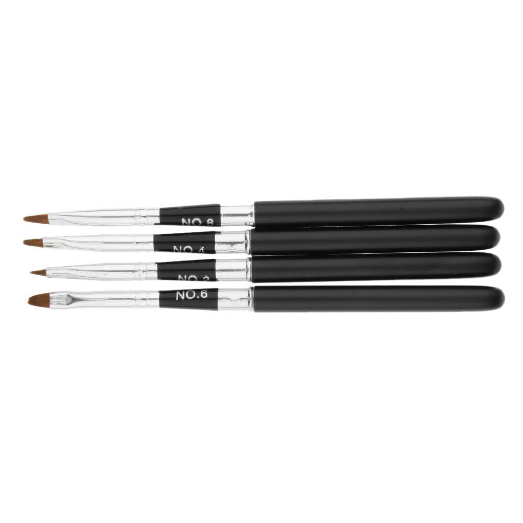 4Pcs Nail Art Gel Design Pen Painting Polish Brush Dotting Carving Tool Set