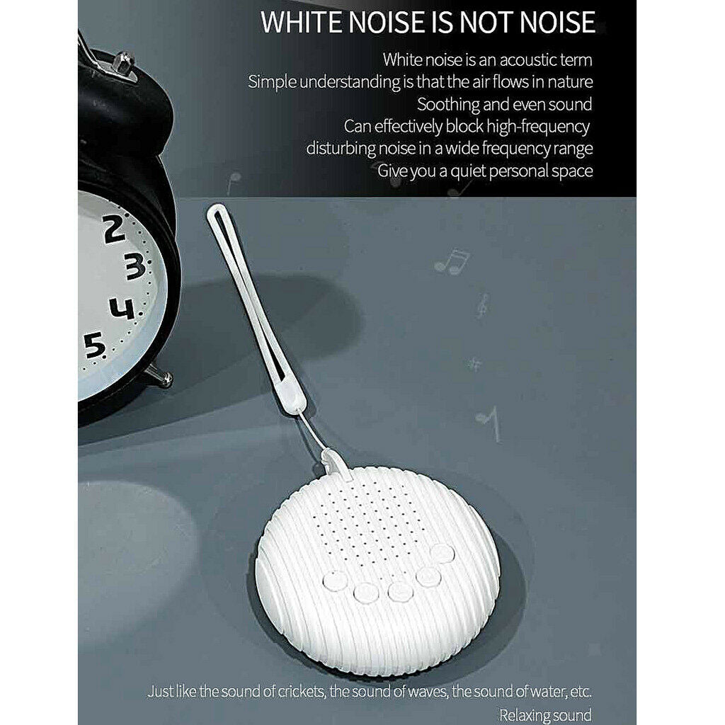 USB Rechargeable White Noise Machine Sound Sleep Aid Therapy Easy Sleeps White