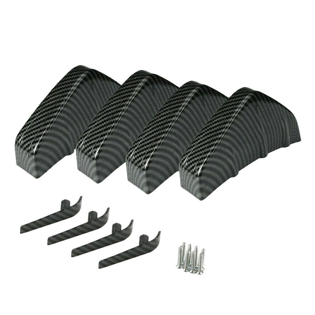 4pcs Black Car Rear Bumper Fins Spoiler Wing Lip Splitter Car Auto Accessories