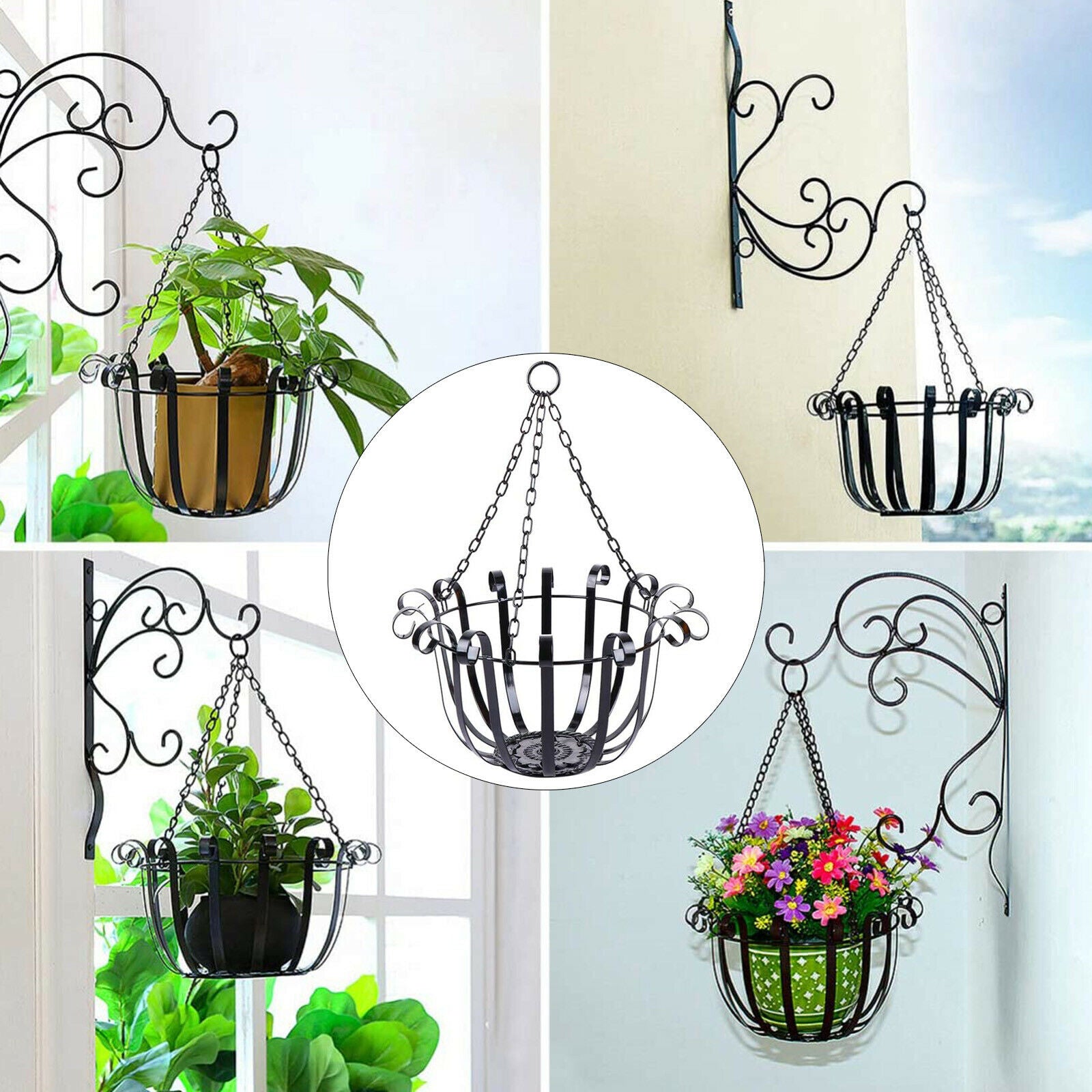 Metal Flower Pot Plant Support Hanger Flower Rack Holder Basket Garden Decor New