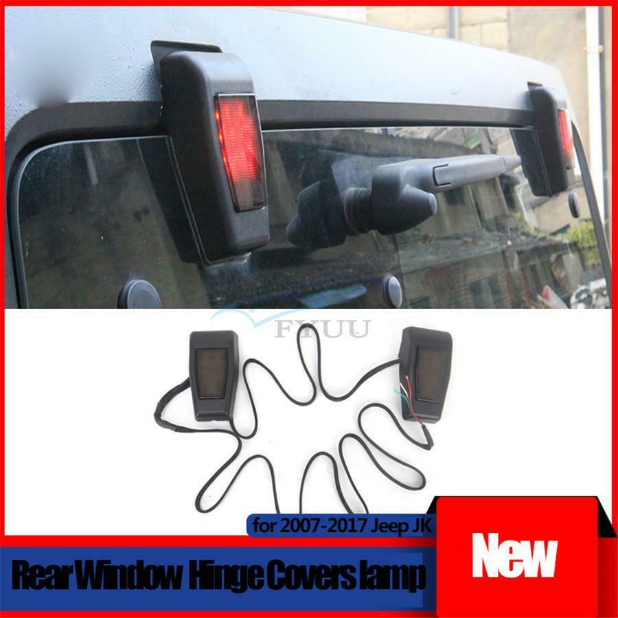 2Pcs Rear Window Right & Left Hinge Covers Lamp Running/Brake Light for Jeep JK