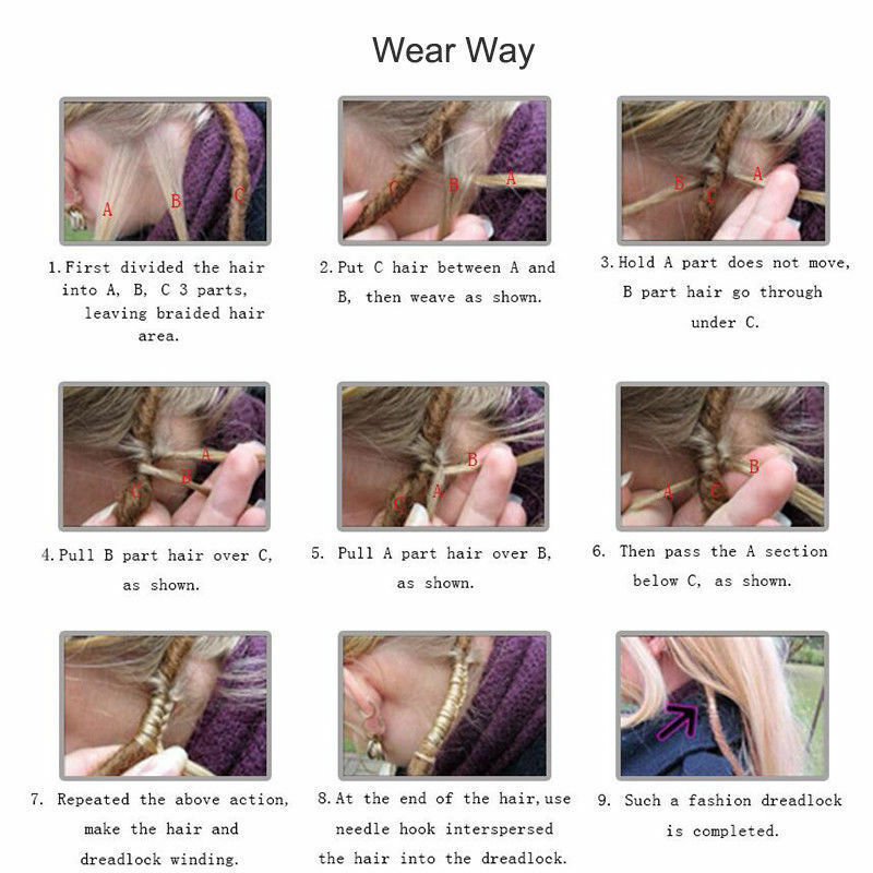 5pcs 20"/50cm Grey Handmade Dreadlocks Extensions Synthetic Crochet Dreads Locs
