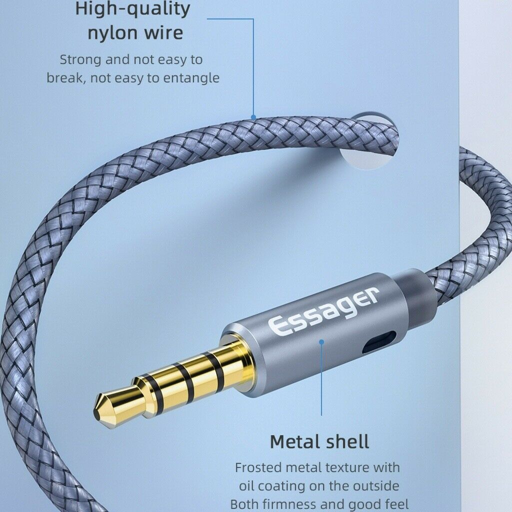 Essager 3.5mm Jack Audio Splitter Headphone Extension Adapter Cord for Phone LIN