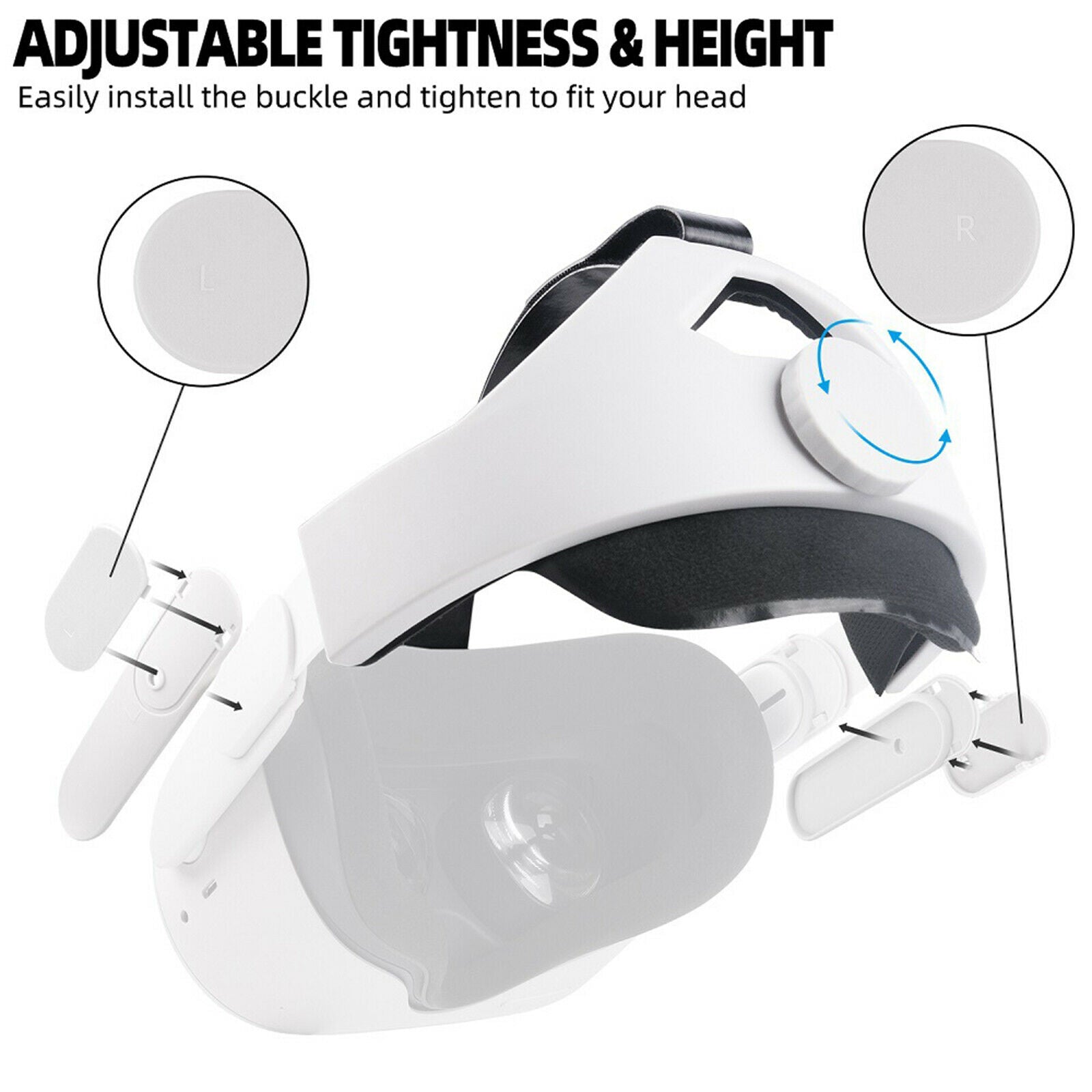 Adjustable VR Glasses Head Strap Replaces for Quest 2 Accessories