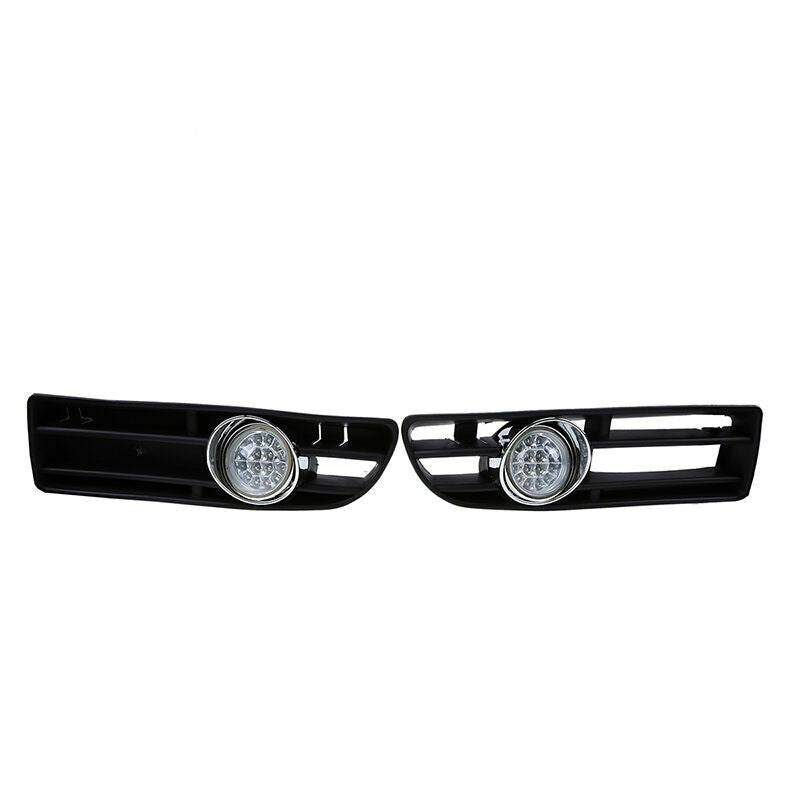 Pair Front LED Bumper Grille Fog Lights Lamp White For VW Bora Jetta MK4 99-07