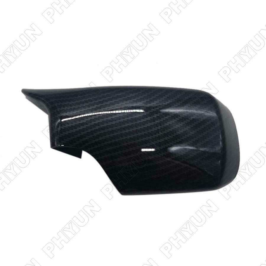 Carbon Fiber Look Car Side Mirror Cover Caps For BMW E46 Hatchback Sedan Touring