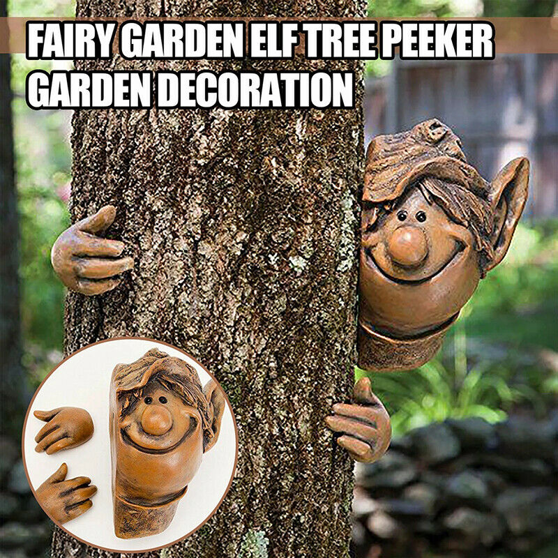Man Tree Hugger Tree Face Sculpture Yard Art Garden Peeker Funny Garden DecoBDA