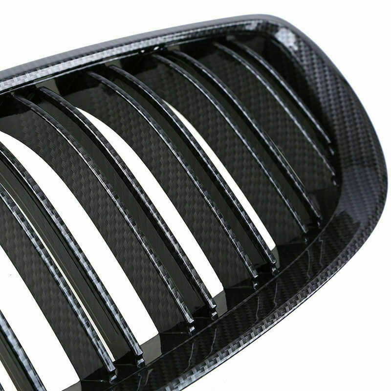 For BMW E90 E92 E93 M3 328i 335i 2007-2011 Carbon Fiber Look Kidney Grille Grill