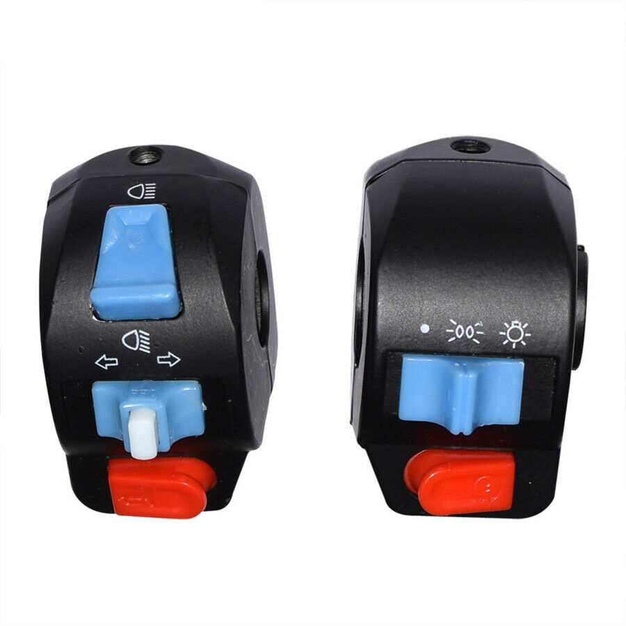 2Pcs 7/8" Motorcycle Scooter Handlebar Multi-Functions ON OFF Switch Controller