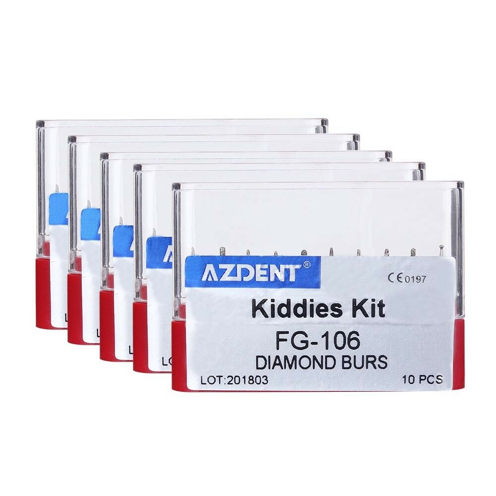 100Kits Dental Diamond Burs Set FG-106 Children Kiddies Kit 10pcs/Kit AZDENT