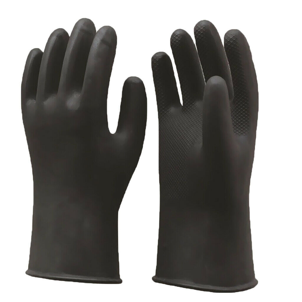 Durable Rubber Latex Gloves Black 40cm Long Gloves Industrial Home Gardening
