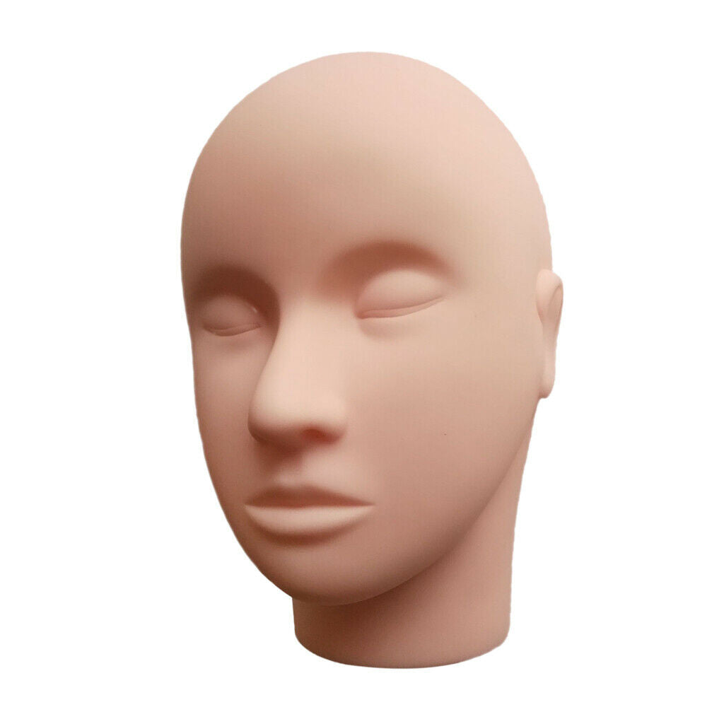 Soft Makeup Massage Practice Training Head, Come with 10 Pair Eyelashes