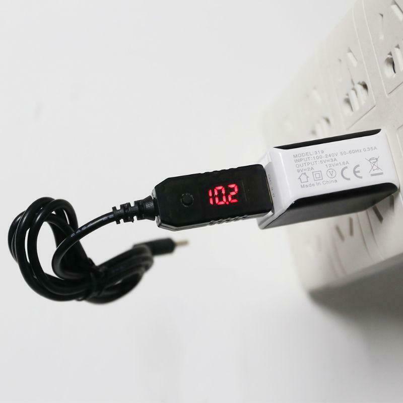 QC3.0 USB to 5V-12V Adjustable Voltage 5.5x2.1mm Power Cable for WiFi Router LED