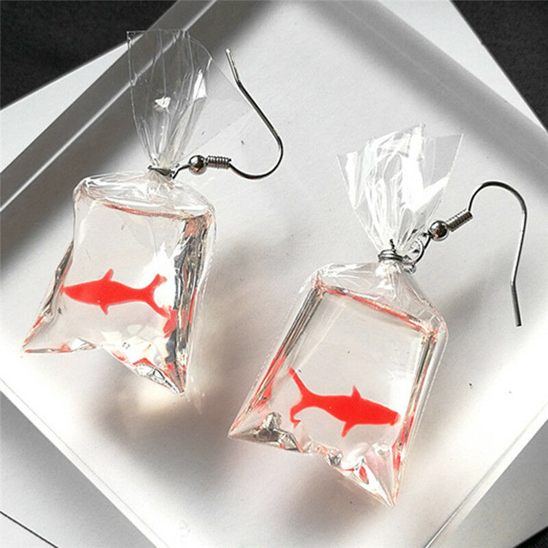 Handmade cute fish earrings water bag Dangle Hook pendant earrings girl DSJQ Qx