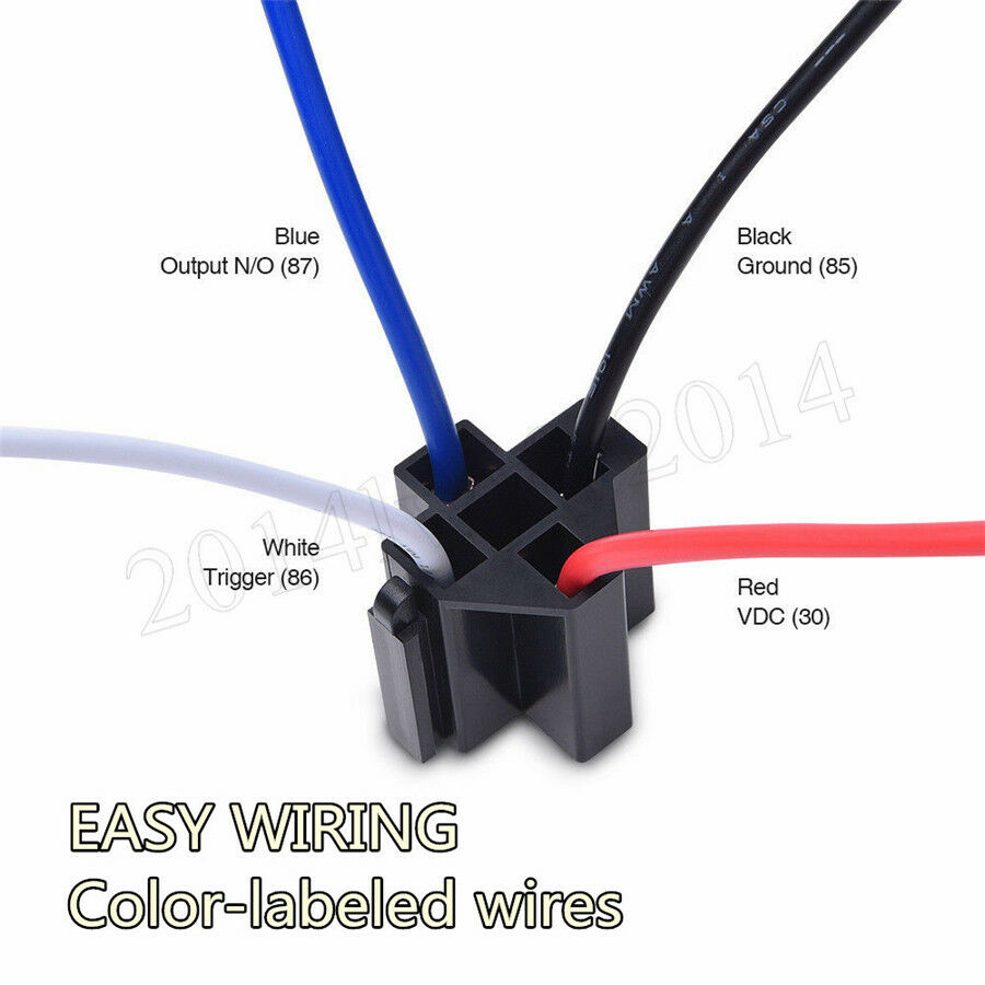 6Pcs Car Relay Switch Harness Set-12V 4PIN SPST 30AMP Fuse Holder 14AWG Hot Wire