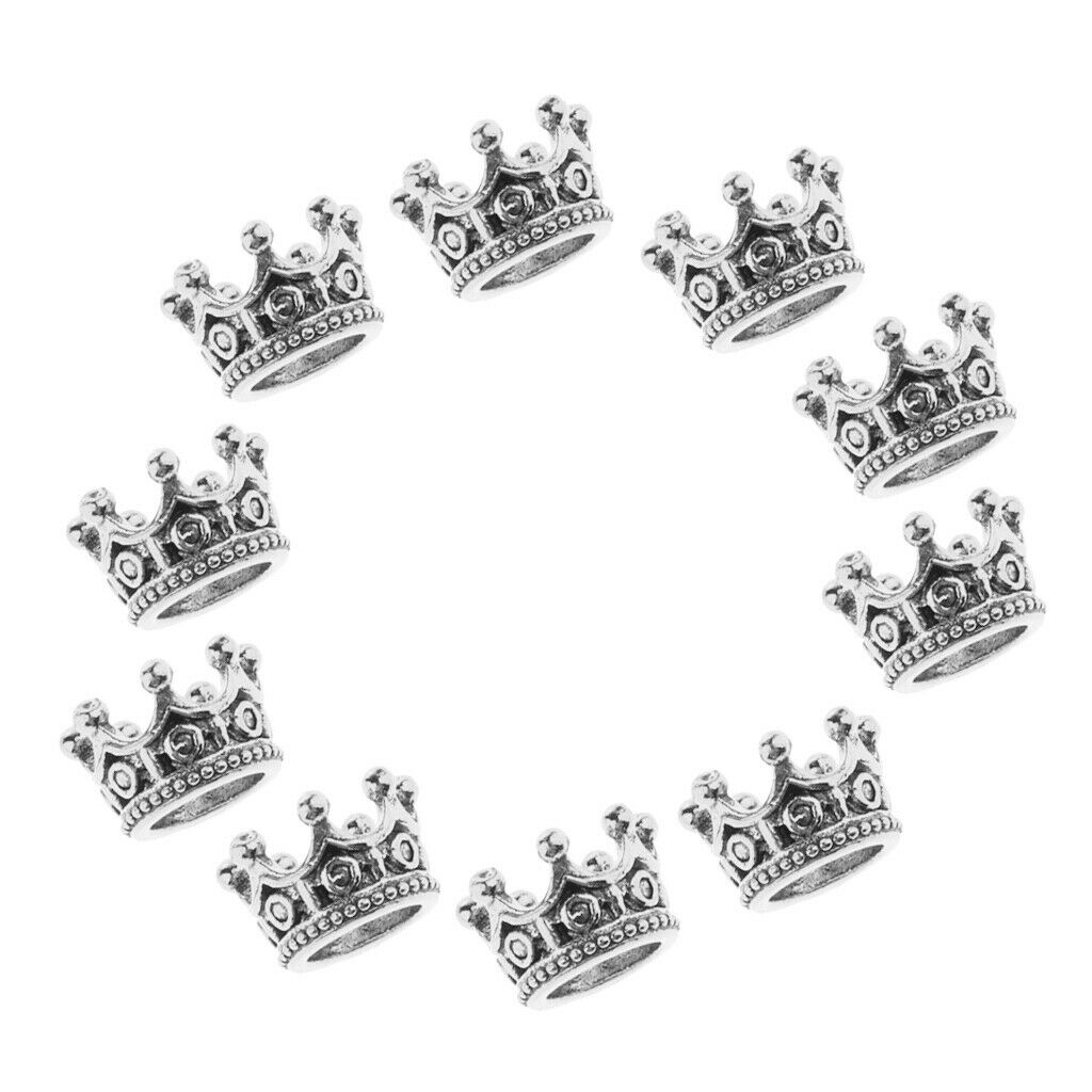 10 pieces Mini Crown Charms Beads for making jewelry accessories, 6 x 11 mm