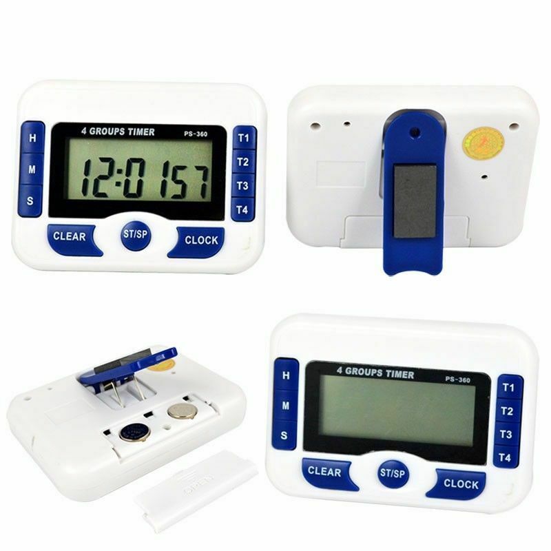Digital 4 Group Channel 99hr59min w/4 Independant Count Down Clock Timer