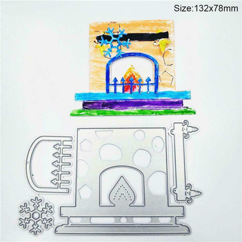 Halloween Fireplace DIY Cutting Dies Stencil Scrapbook Embossing Album Card @