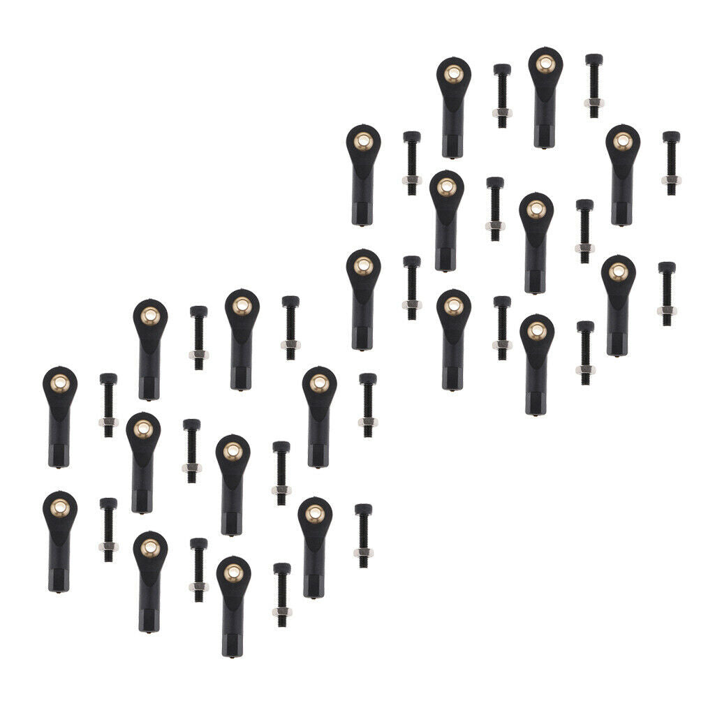 Nylon Link Rod End Ball Joints for 1/10 RC Car Crawler Buggy (Pack of 20pcs)